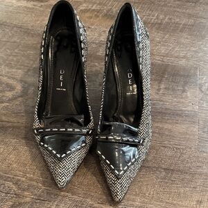 Casadei Black and White Patterned Heels